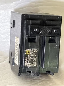 Disyuntor miniatura Square D HOM220 HOM220CP 2 polos 20 amperios usado. - Imagen 1 de 7