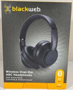 Blackweb Wireless Over-ear Headphones Bluetooth Active Noise Cancelling Black - Picture 1 of 6