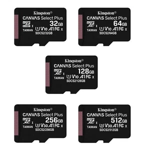 MicroSD Kingston Canvas Select Plus 32-512 Go Classe 10 Carte Mémoire Originale - Zdjęcie 1 z 11