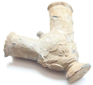 Antiguo tazón de pipa para fumar de arcilla de cerámica gris - Imagen 1 de 5