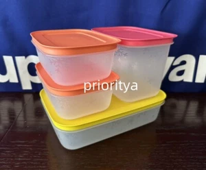 Juego de 4 contenedores Tupperware Freezer Mates PLUS pequeño profundo poco profundo 450 ml/1 L/1,1 L - Imagen 1 de 6