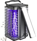 Bug Zapper Outdoor Indoor, Solar Mosquito Zapper with Reading Lamp, Cordless ...