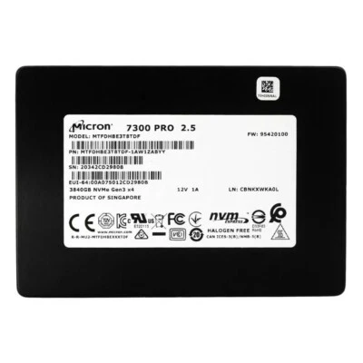 Micron 7300 PRO 3.84TB SSD 2.5" NVMe Solid State Drive MTFDHBE3T8TDF-1AW1ZABYY - Bild 1 von 3