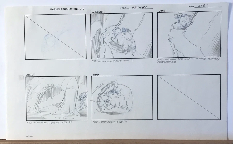 FRAGGLE ROCK Jim Henson Animación Original Storyboard Arte Dibujo Hanna-Barbera Foto 1 de 1