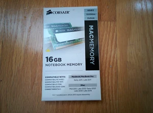 CORSAIR 16GB 1333MHz Dual-Channel DDR3 Memory Kit for Apple MacBook, New in Box. - Picture 1 of 2