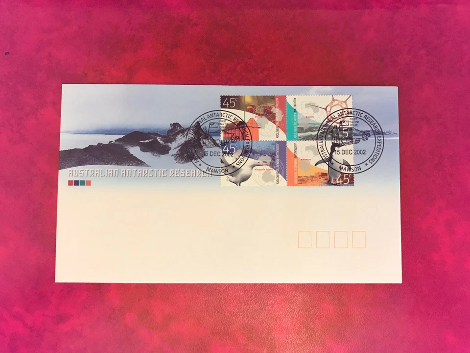 AAT AUSTRALIAN ANTARCTIC 2002 FDC RESEARCH PENGUIN ALBATROSS DIATOM MAWSON - Image 1 of 1