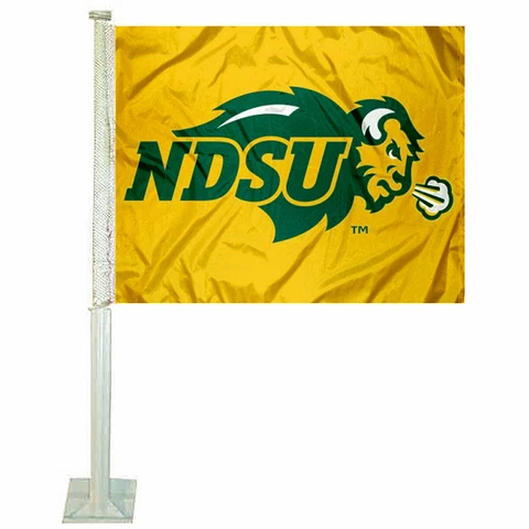North Dakota State Bison Gold Car Auto Window Flag Cover