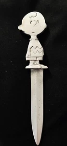 Pewter Silver CHARLIE BROWN Snoopy Charles Shultz Peanuts Letter Knife Opener I - Picture 1 of 2