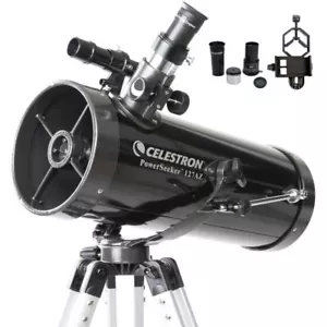 Celestron PowerSeeker 127AZ Telescope & Phone Adapter & Moon Filter 22040-CGL * - Picture 1 of 6