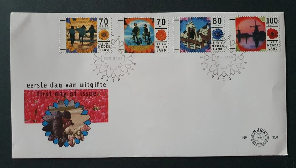 1996 NETHERLANDS NEDERLAND TOURISM MILLS ARCHITECTURE CYCLING NR 350 FDC - Image 1 of 1