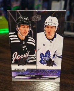 2023-24 UD Series 1  YOUNG GUNS CHECKLIST Luke Hughes/ Matthew Knies Upper Deck