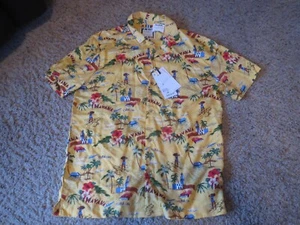 Denim & Flower Hawaii Tropical Herren Hemd Gelb Havanna Kuba Gr. M Neu mit Etikett!! - Bild 1 von 6