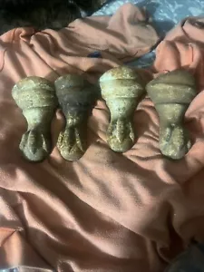 Lote de 4 pies de bañera antiguos de hierro fundido ornamentados vintage con patas de bola y garra - Imagen 1 de 10