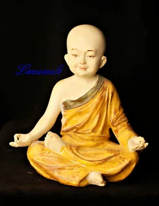 Estatua de monje de yoga Om -- 13,5 x 8,5 x 14 cm estatua de yoga  - Imagen 1 de 4