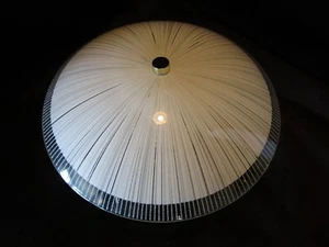 Apparecchio da soffitto vetro UFO vintage Sunburst 3 lampadine 14,50"" w 1970 USA - Foto 1 di 11