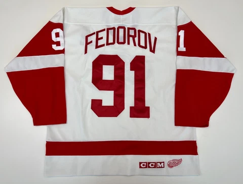 Sergei Fedorov Vintage Detroit Red Wings CCM Jersey Cover