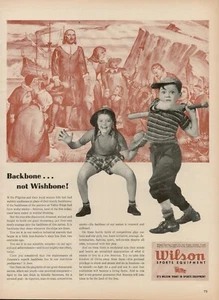 1944 Sports Sporting Equipment Wilson Vintage Print Ad Baseball Boy Girl Swing - Picture 1 of 9