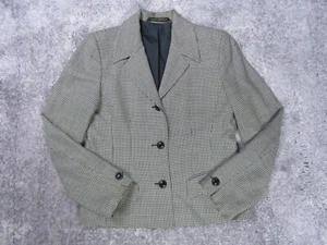 Marks and Spencer Coat Womens 14 Mini Checks Blazer  Long Sleeve Collared Formal - Picture 1 of 11