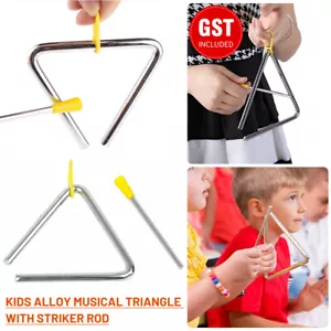 Musical Triangle Rod With Alloy Toy Percussion Kids Instrument Bell Striker AU - Picture 1 of 12