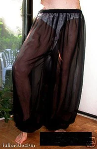 Pantalones Harén Danza del Vientre Chifón Negro Corto - Imagen 1 de 1