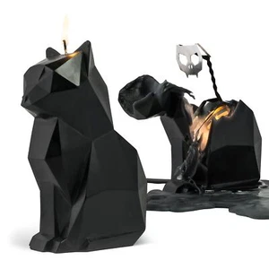 PyroPet Kisa Cat Candle (Black) - The Original Cat Candle with Metallic Skele... - Picture 1 of 9