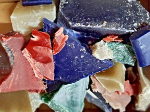 Premium Kerzenwachsreste Paraffinwachs Kerzenwachsstücke Bruch sauber ohne Docht - Bild 1 von 9