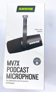 shure mv7x xlr podcast microphone for podcasters and musicians xlr output Black - Picture 1 of 10