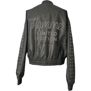 Boohoo Man Homme Limited Edition Bomberjacke Neu mit Etikett Schwarz Kunstleder XS - Bild 1 von 4