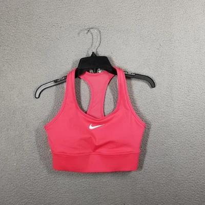 Nike спортивный бюстгальтер женщин маленький розовый Dri-FIT Swoosh спортивная тренировка FN2728-629 - Изображение 1 из 4