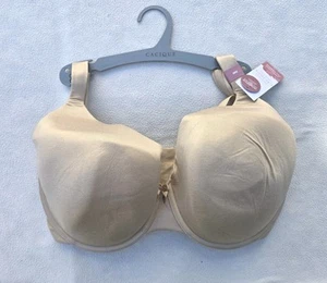Cacique Intuition Full Coverage Bra Beige Size 38F Underwire Molded Cups - Picture 1 of 6