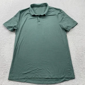 Lululemon gestreiftes Golf Poloshirt sportliche Passform Kurzarm grün Größe L - Bild 1 von 7