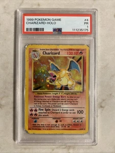 Pokémon TCG Charizard Base Set 4/102 Holo PSA 1, Holographic Graded Card - Picture 1 of 2