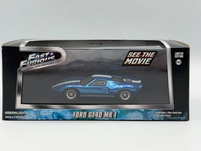 Greenlight Hollywood Fast & Furious Ford GT40 MK I, Blue, 1:43, NIB - Image 1 of 4