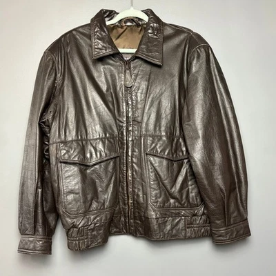 VTG. Nimbus Gant Leather Jacket Men 42 Brown Bomber Flight Heritage Retro RARE - Image 1 of 4