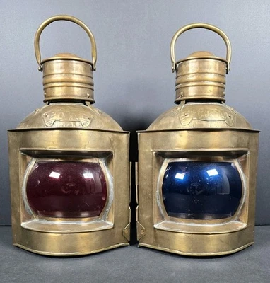 Фонари для порта и правого борта, антикварная латунная отделка, морские масляные лампы, корабельные фонари - Изображение 1 из 4