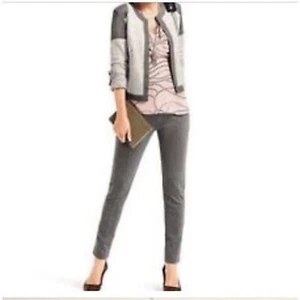 Cabi Newport schmale Hose seitlicher Reißverschluss Größe 6 grau Stil #814 Ponte Strick gebraucht, in einwandfreiem Zustand - Bild 1 von 7