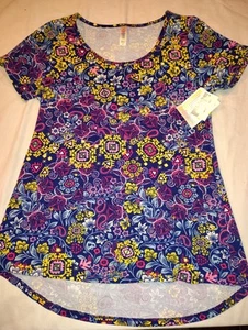 Lularoe Classic T Shirt Women's Pullover Sz XX Small XS NWT Paisley Flowers New - Picture 1 of 5