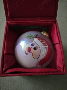 Vintage mundgeblasenes Glas Weihnachtsschmuck Weihnachtsmann handbemalt innen Chase Intl. - Bild 1 von 5