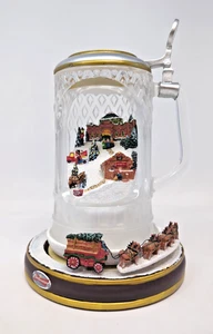 BUDWEISER Holiday Cheers Crystal Stein 2011 Light Music Motion Bradford Exchange - Picture 1 of 5