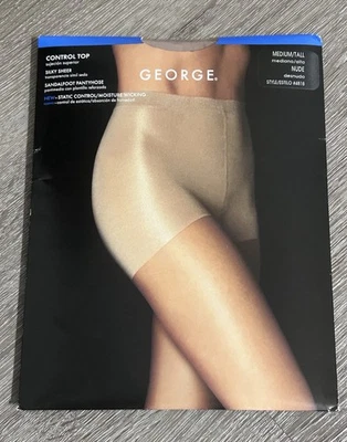 George Control Top Pantyhose, Color Nude Control Top Sandalfoot Medium/Tall NEW - Image 1 of 4