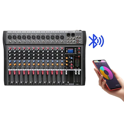 Professional 6/8/12/16 Channel Mixing Console DJ Sound USB Bluetooth 48V Power - Image 1 of 4