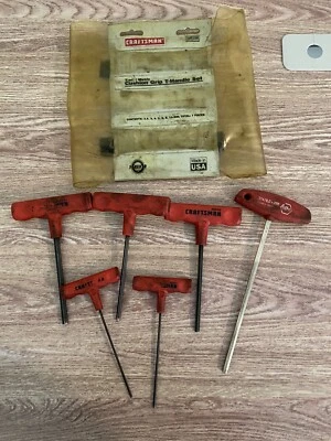Vintage Craftsman Metric T Handle Hex Allen Head Wrench Set Cushion Grip - Read - Image 1 of 4