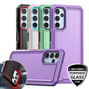 For Samsung Galaxy A16 A14 A15 A54 5G Phone Case PC + TPU Cover + Tempered Glass - Picture 1 of 25