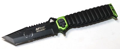 M-TECH MTech USA Taschenmesser, grün/schwarz Skull Medaillon Angelmesser Jagdmesser