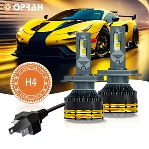 2X H4 LED Headlight Bulbs Hi Low Beam Conversion Kit 6500K White CANBUS DC 12V - Picture 1 of 13