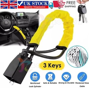 Seat Belt Lock Steering Wheel Lock Car Security Anti-Theft Device Universal UK - Picture 1 of 15
