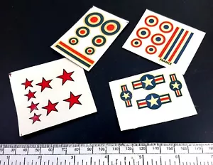 Set Of 4 Sheets - National Markings At Scale 1:72 USA/ UK/ FRANCE - Picture 1 of 5