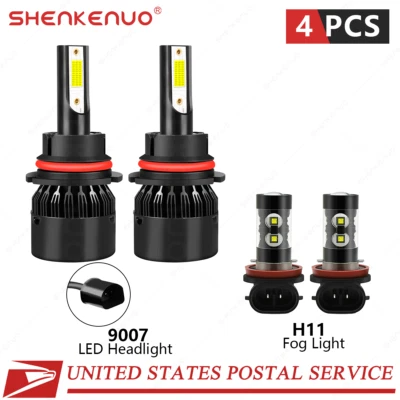 For Chevrolet Equinox 2005 2006 2007 2008 2009 LED Headlight Fog Light Bulbs Kit - Image 1 of 4