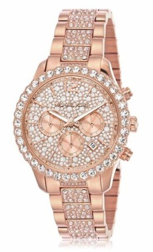 Orologio Cronografo Michael Kors Layton Donna Oro Rosa Glitz MK7285