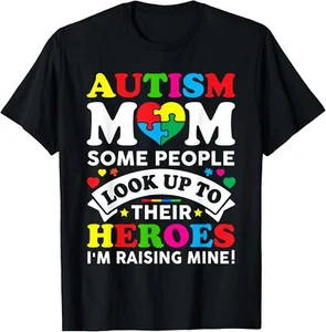 Autism Mom Raising Hero Autism Awareness Mom T-Shirt - Picture 1 of 4